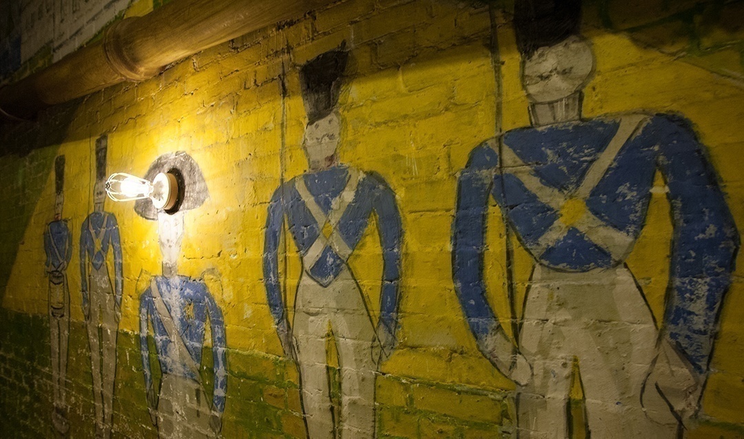 Soldiers painted on the walls of Biltmore's Halloween Room
