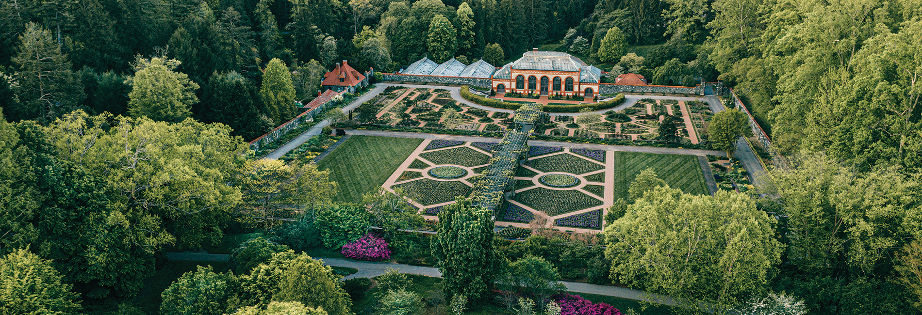 Gardens Grounds Biltmore - Aerial View Walled Garden 1900x650